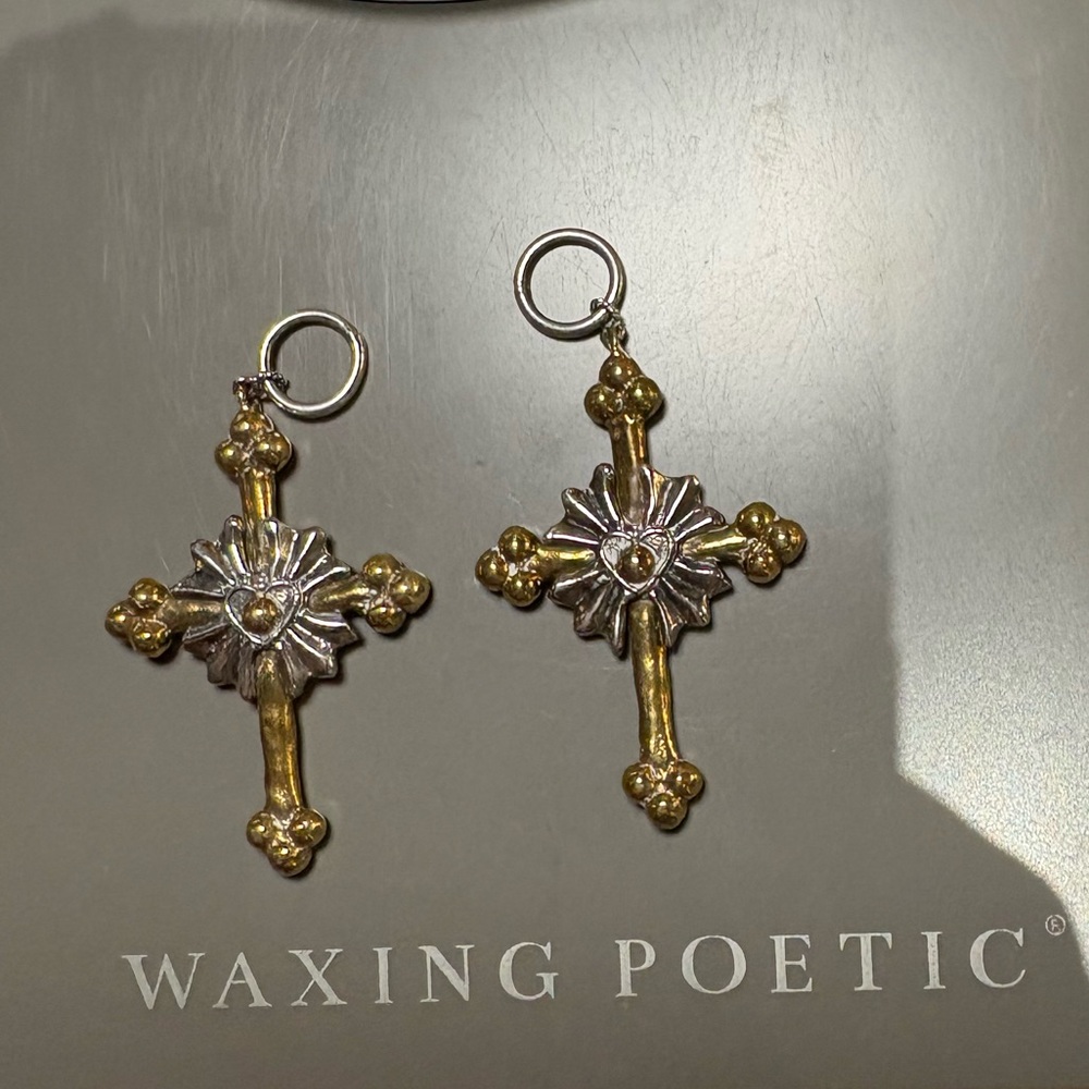Waxing Poetic Gold and Silver Cross Pendant